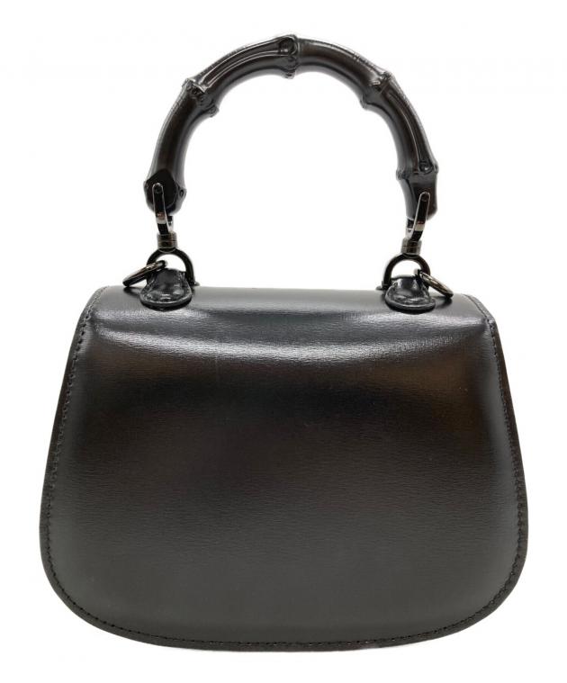 【希少】GUCCI グッチ バンブー ミニ 2WAY ハンドバッグ ブラック 中古・古着通販】GUCCI (グッチ) バンブーミニバッグ ブラック サイズ