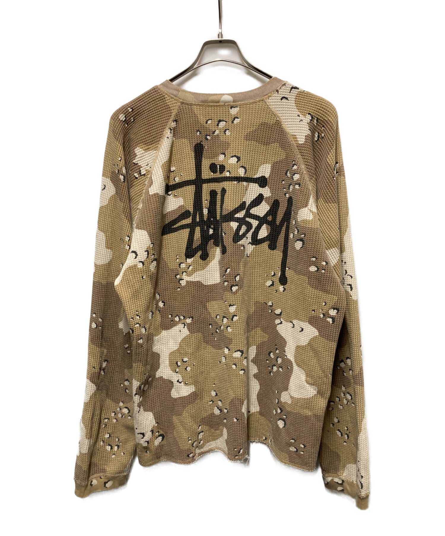 Stussy ベージュ サーマル Sサイズ 中古・古着通販】stussy (ステューシー) チョコチップカモサーマル