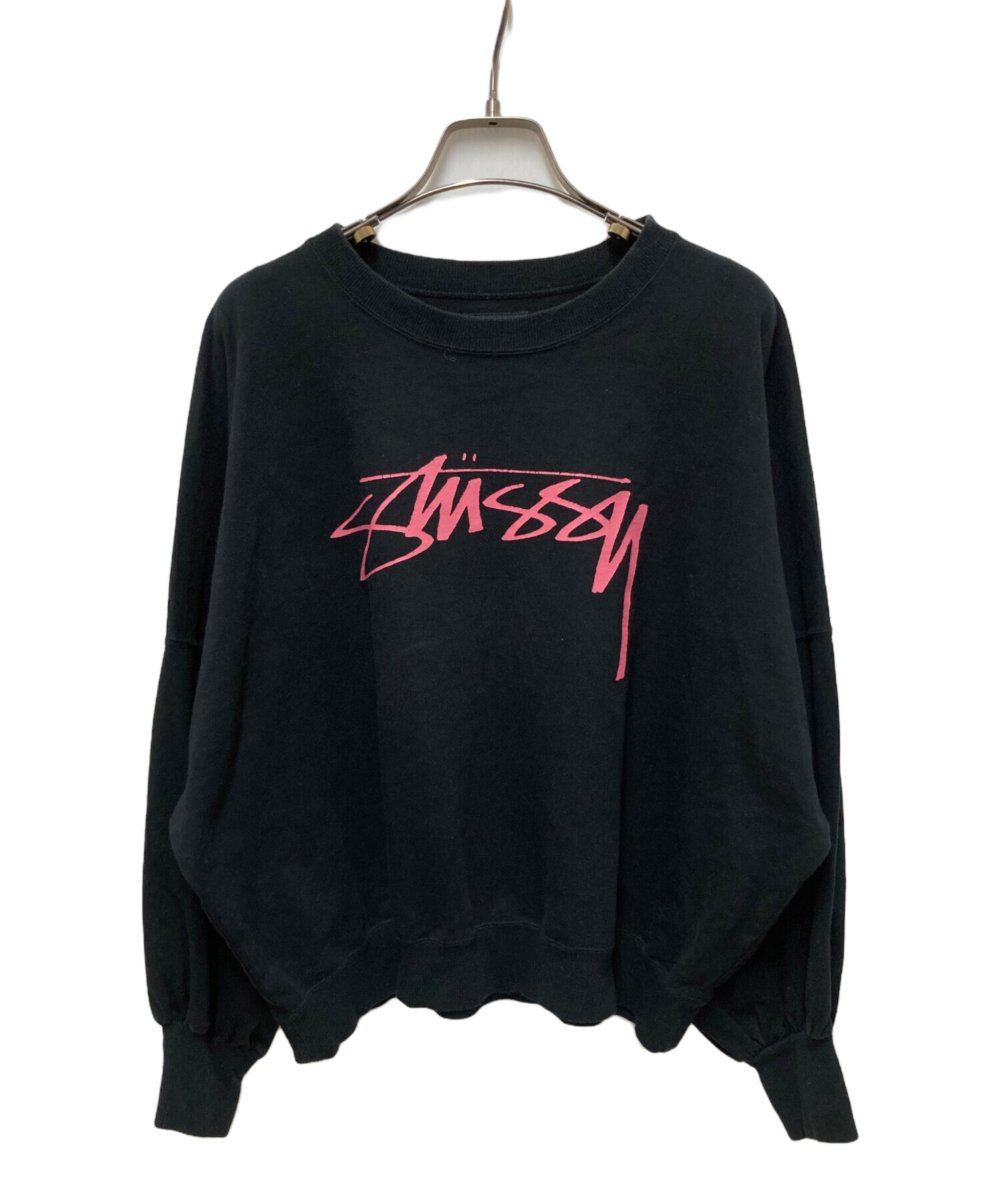 Stussy ロゴ入り 黒 スウェット 中古・古着通販】stussy (ステューシー) ロゴスウェット ブラック