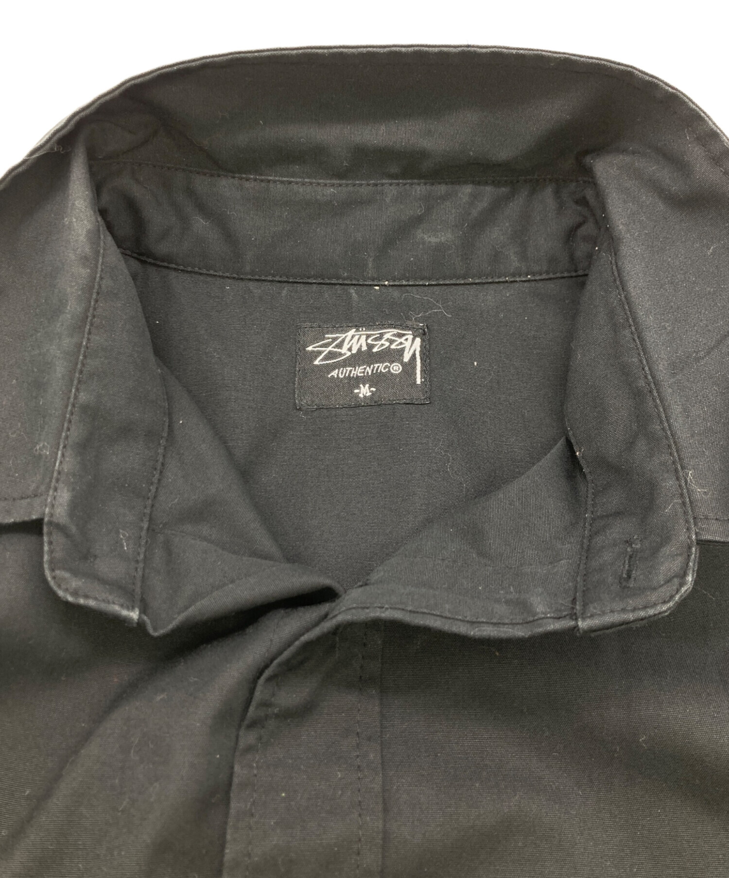 中古・古着通販】stussy (ステューシー) S/Sワークシャツ ブラック