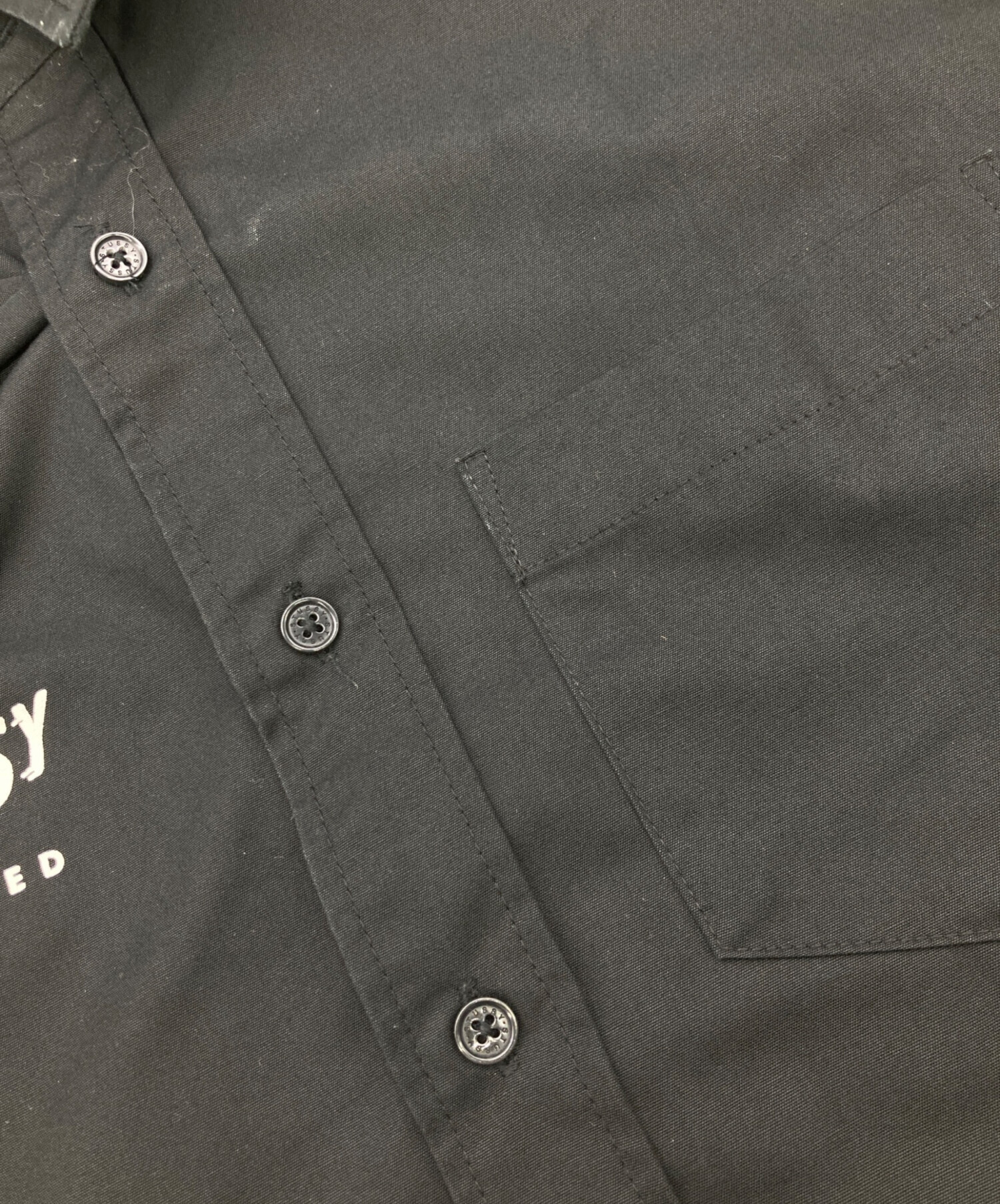 中古・古着通販】stussy (ステューシー) S/Sワークシャツ ブラック