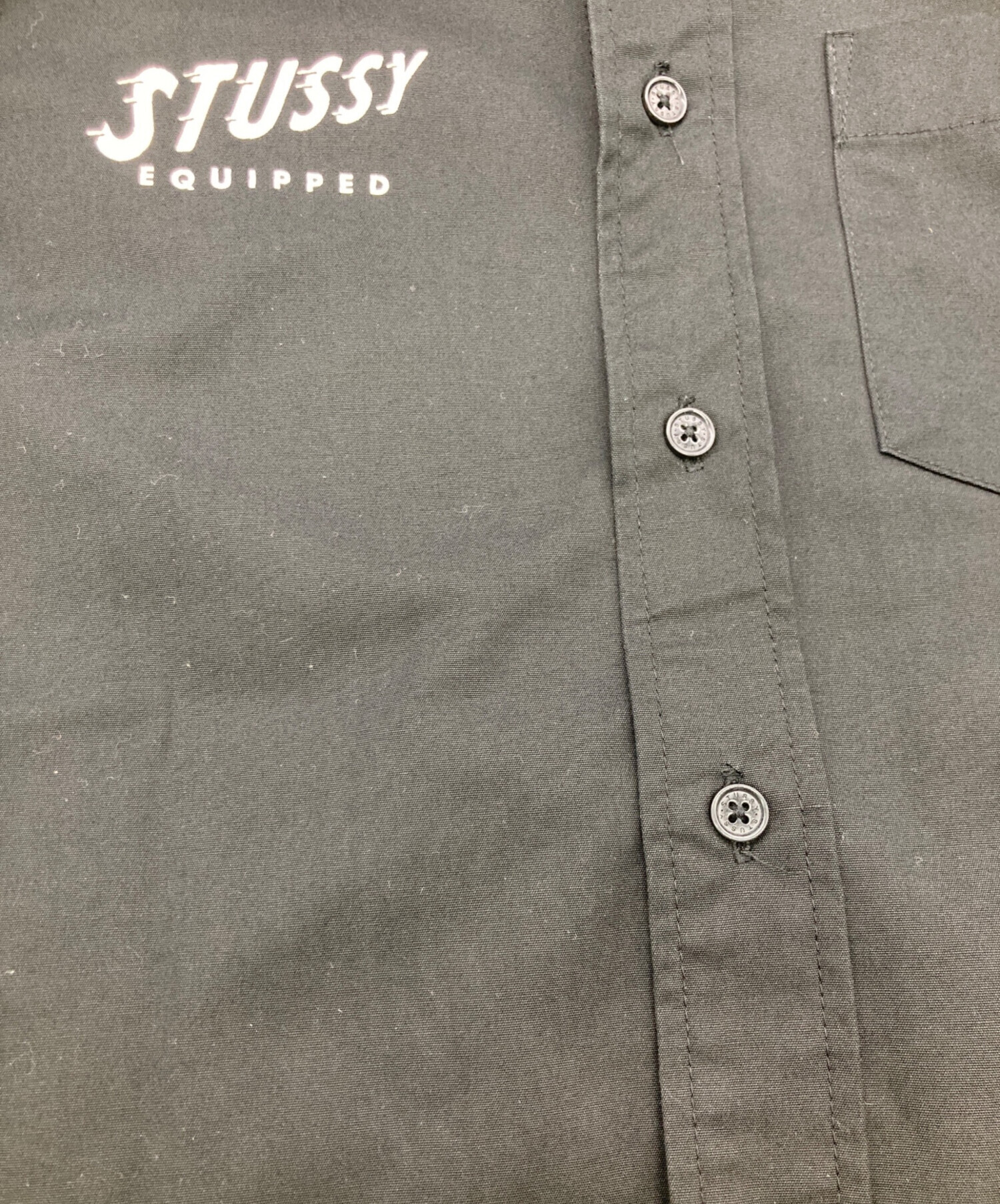 中古・古着通販】stussy (ステューシー) S/Sワークシャツ ブラック