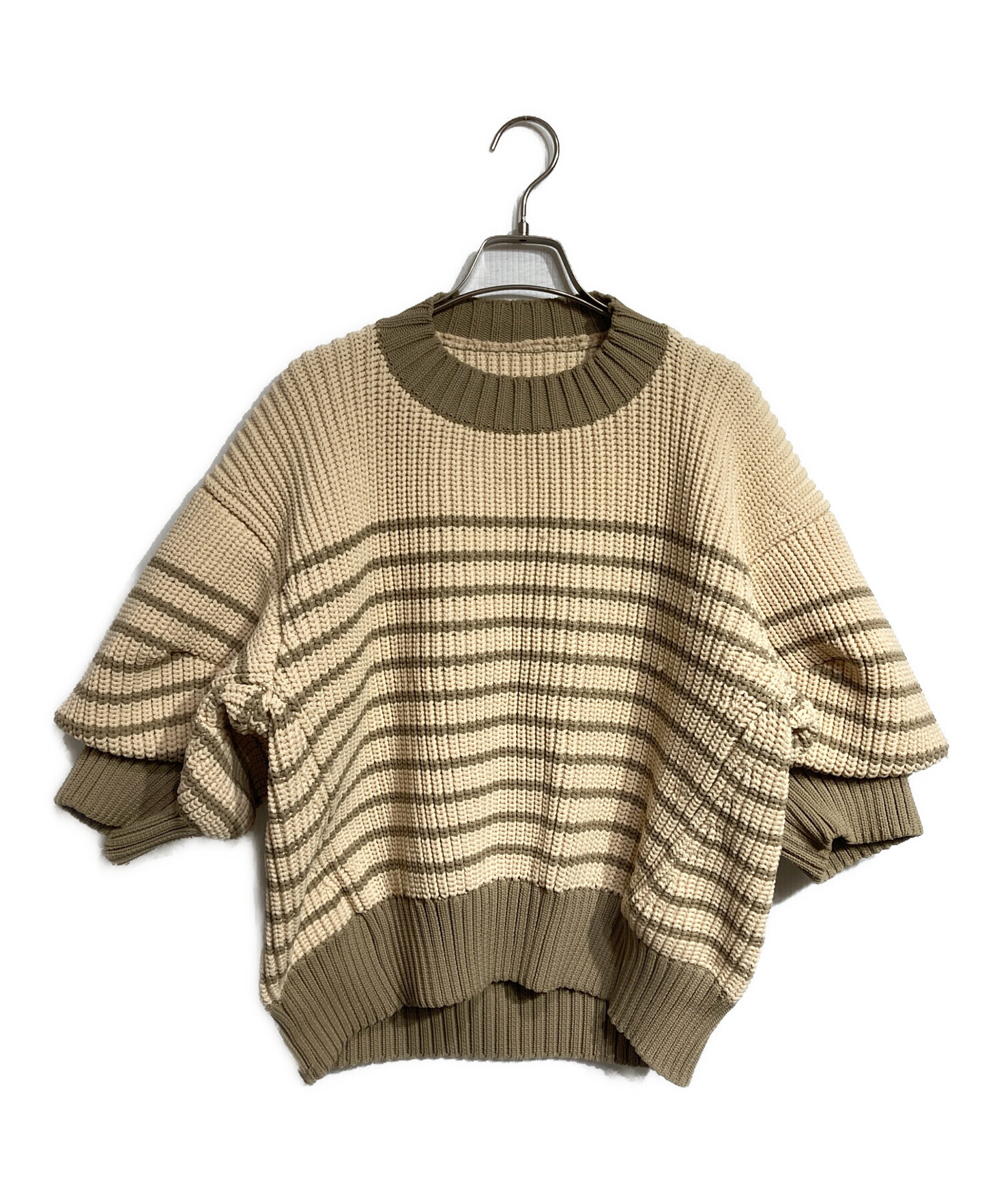 中古・古着通販】sacai (サカイ) ボリュームボーダーニット/Volume