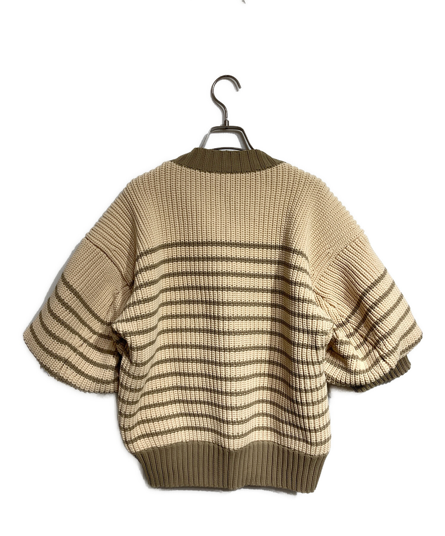 sacai サカイ コットンセーター ボーダー 中古・古着通販】sacai (サカイ) ボリュームボーダーニット/Volume