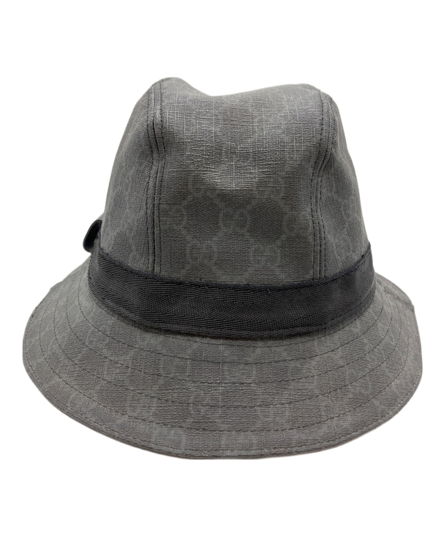 Fみん！オシャレ！中古。GUCCIバケット風ハット。グレー、Lsize 中古・古着通販】GUCCI (グッチ) GGグッチシマPVCコーティングハット