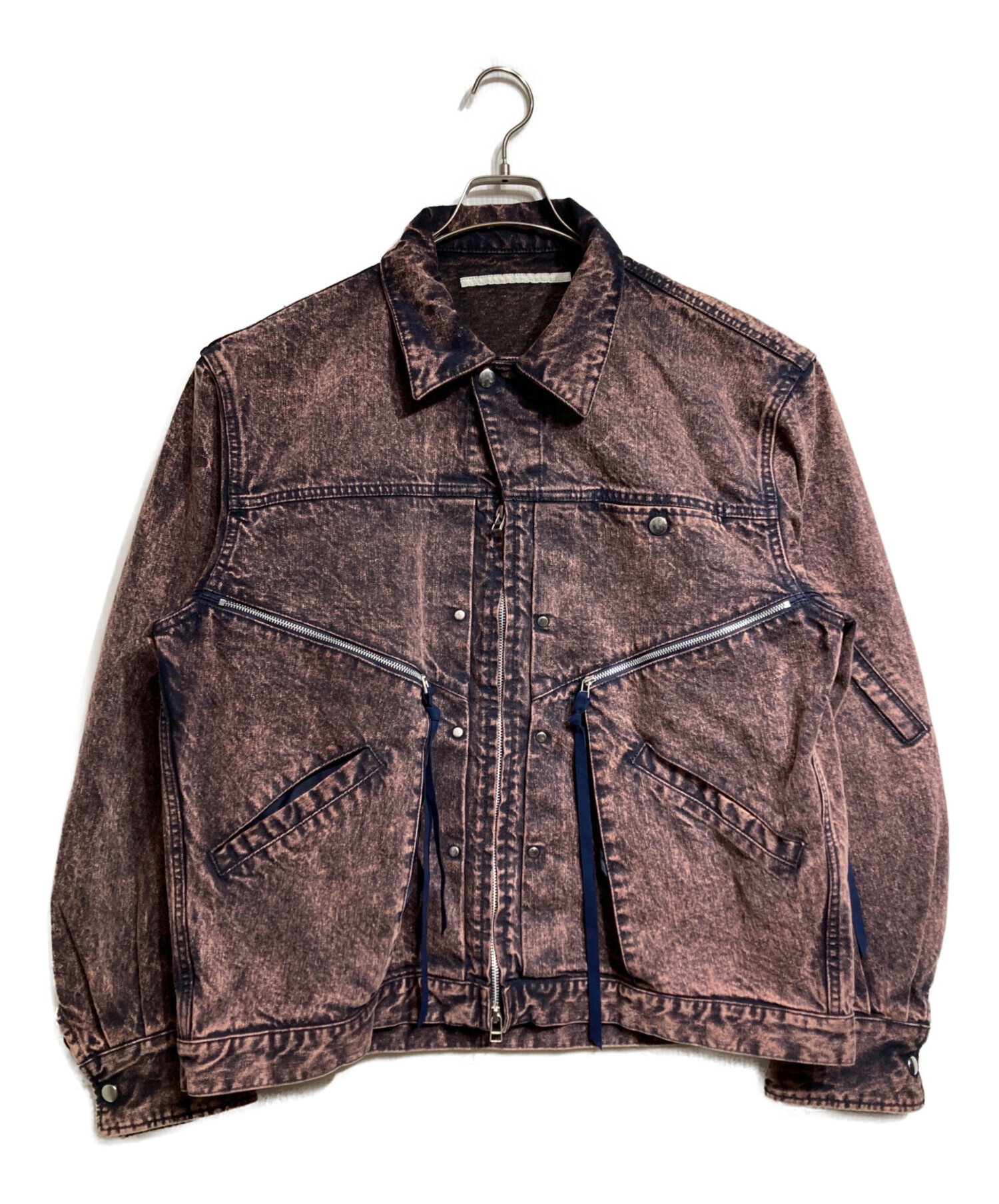 中古・古着通販】Tamme (タム) DENIM MK3 JACKET ブラック×ピンク