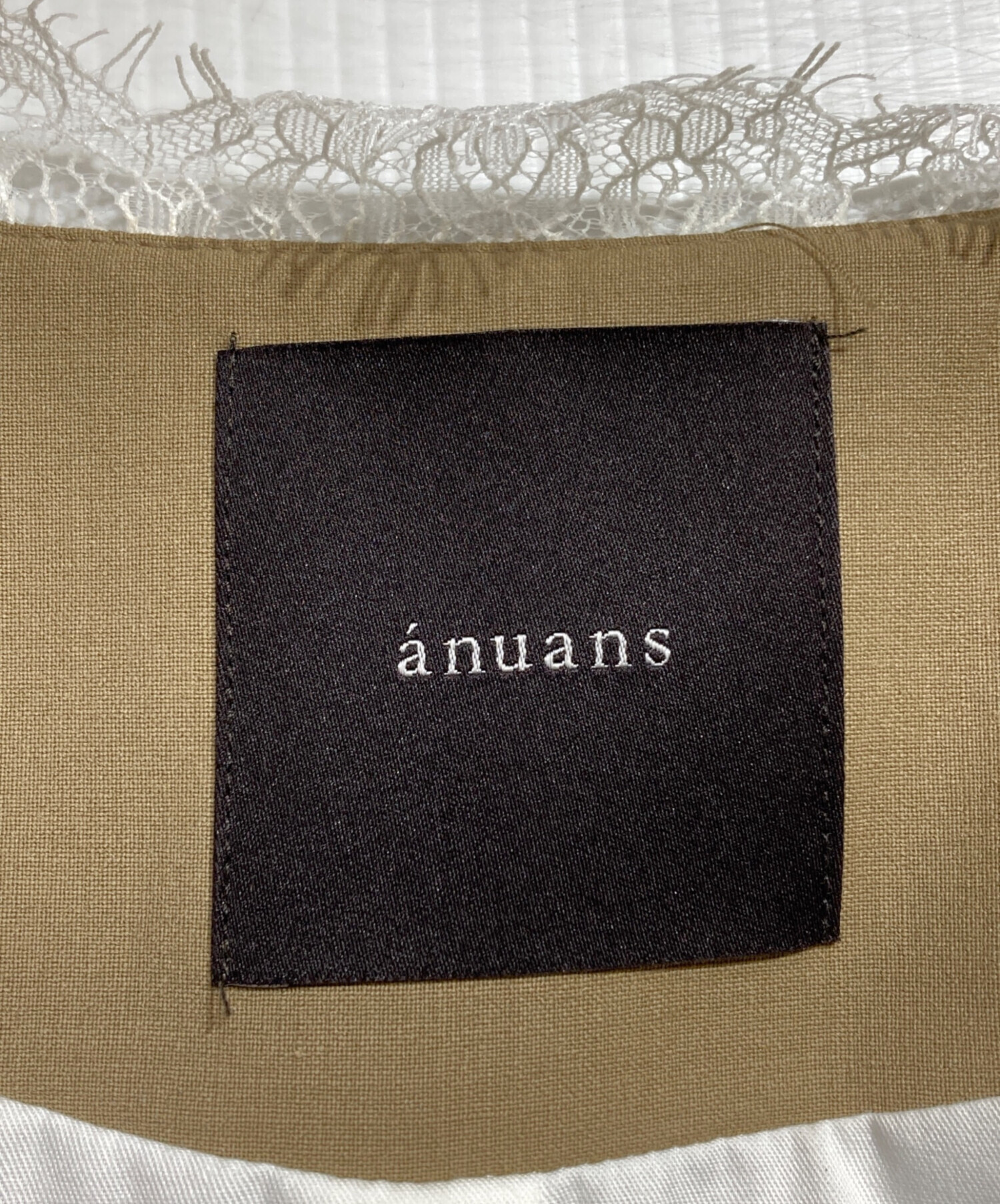 中古・古着通販】anuans (アニュアンス) レーストリムノーカラー