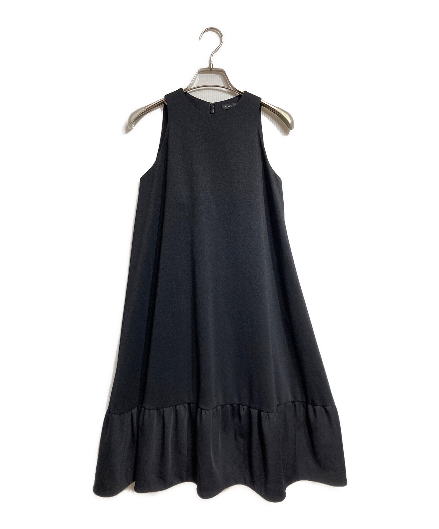 美品✨ ヨーコチャン Aライン ギャザーフレアワンピース ブラック サイズ38 中古・古着通販】YOKO CHAN (ヨーコチャン) ノースリーブフレア