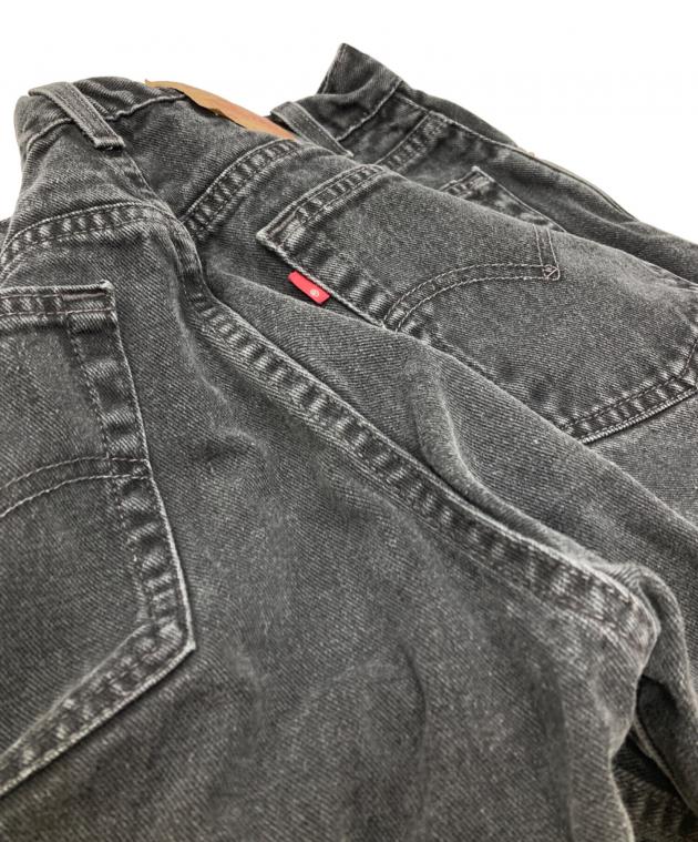 超極太00s  JEANS W40 先染めブラックデニムカーゴパンツ 中古・古着通販】LEVI'S (リーバイス) 00'S 後染めブラックデニム