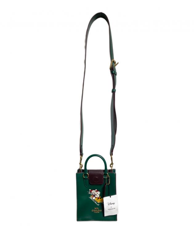 美品 COACH グリーン 2WAY ハンドバッグ 中古・古着通販】COACH (コーチ) DISNEY (ディズニー) 2WAYバッグ/BAG
