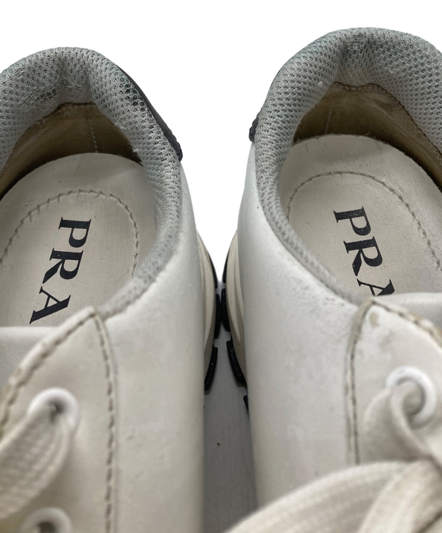 中古・古着通販】PRADA (プラダ) サイドロゴ レザー ローカット