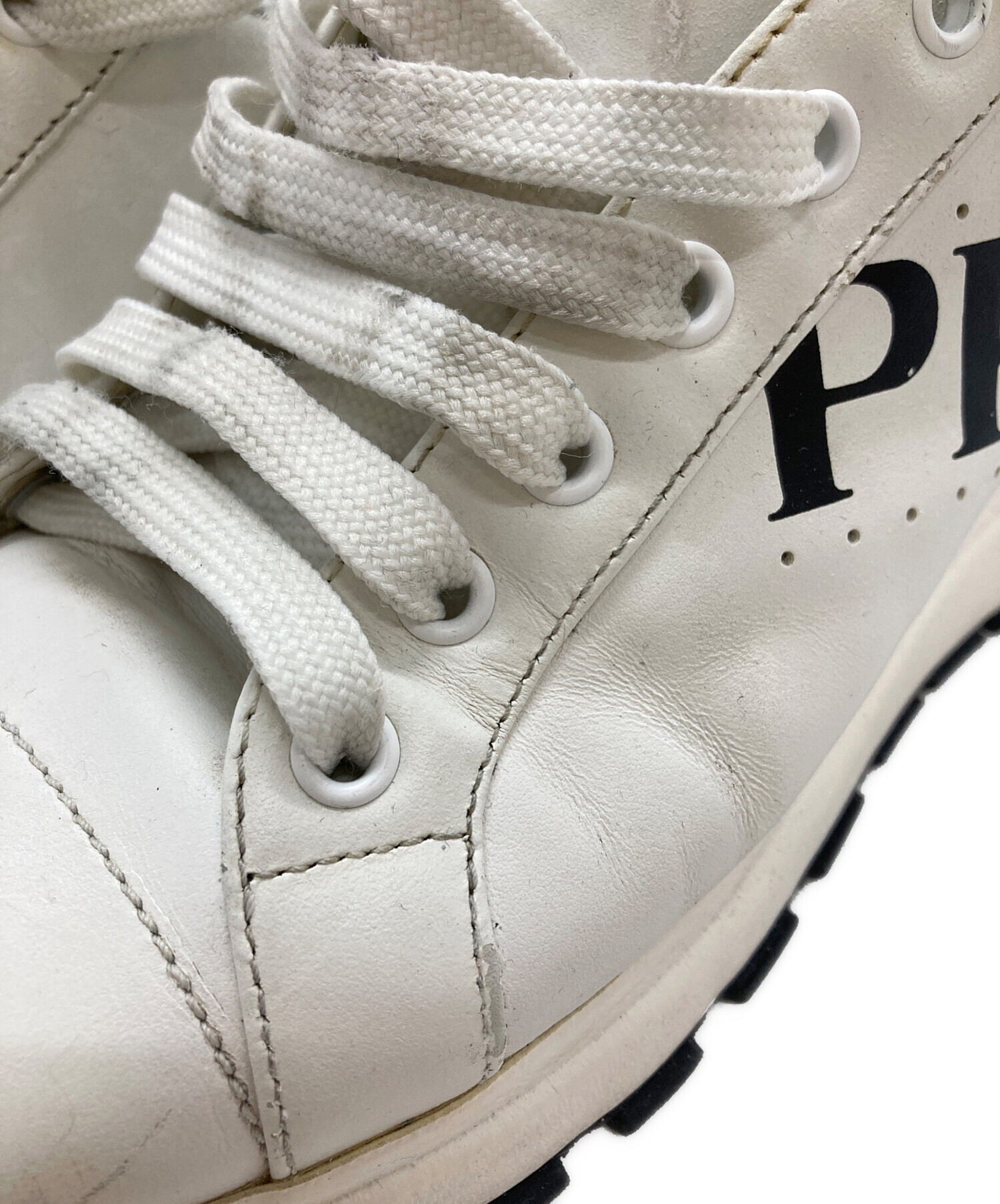 中古・古着通販】PRADA (プラダ) サイドロゴ レザー ローカット