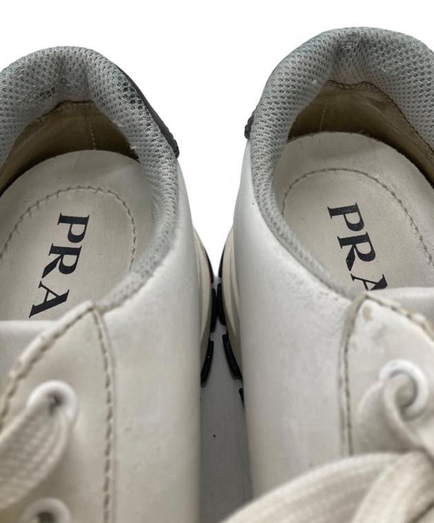 中古・古着通販】PRADA (プラダ) サイドロゴ レザー ローカット
