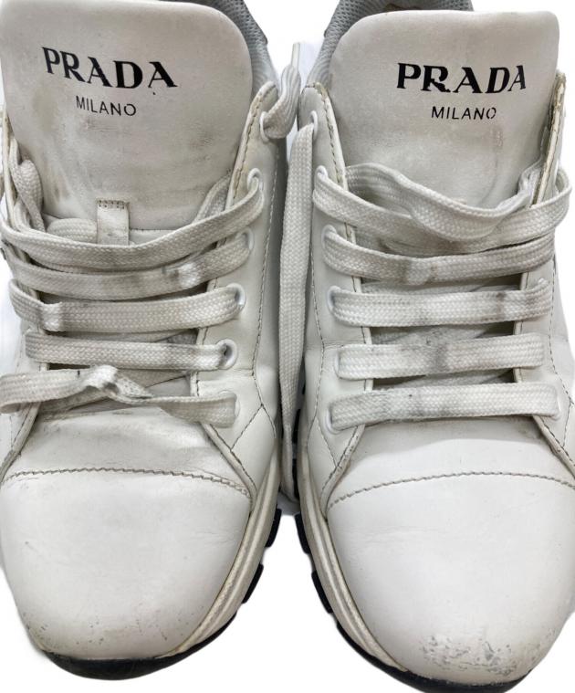 中古・古着通販】PRADA (プラダ) サイドロゴ レザー ローカット