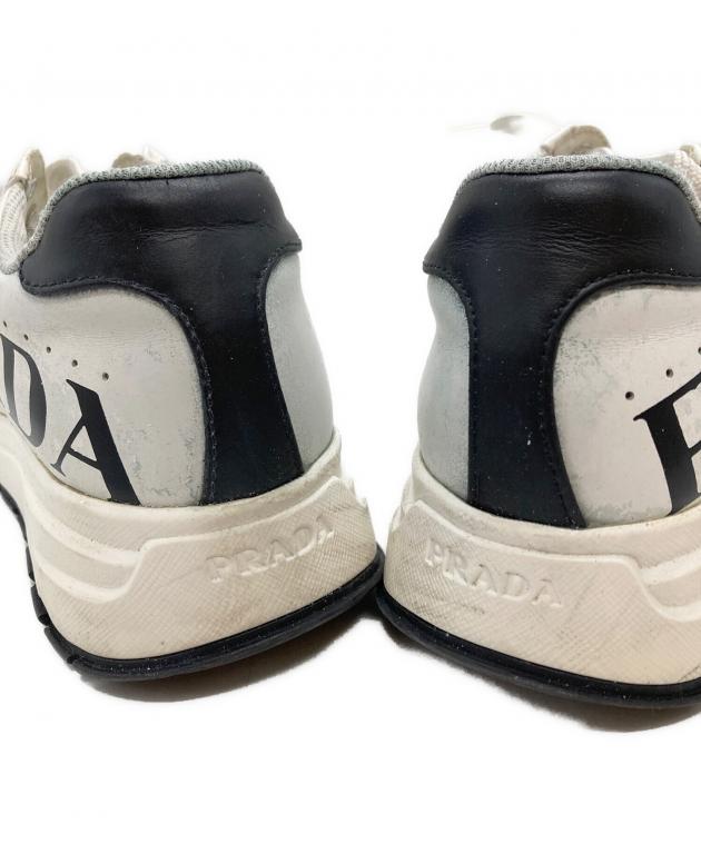 美品✨️ プラダ サイドロゴ レディース スニーカー 中古・古着通販】PRADA (プラダ) サイドロゴ レザー ローカット