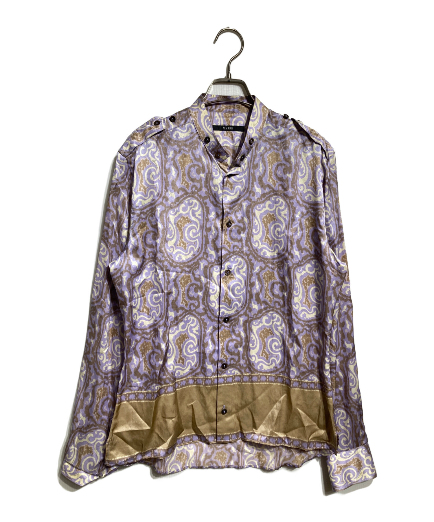 GUCCI　シルク　シャツ 中古・古着通販】GUCCI (グッチ) 総柄シルクシャツ/All-over print