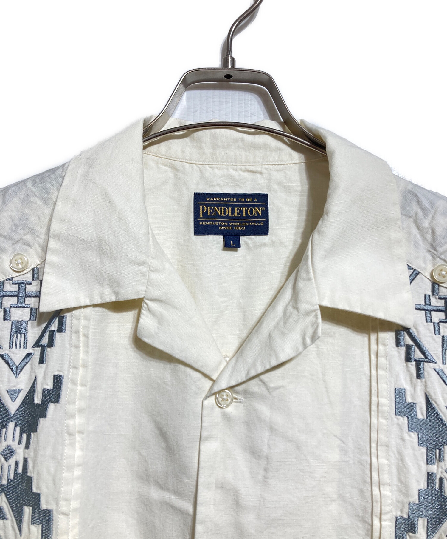PENDLETON　キューバシャツsizeM 中古・古着通販】PENDLETON (ペンドルトン) ネイティブ刺繍キューバ
