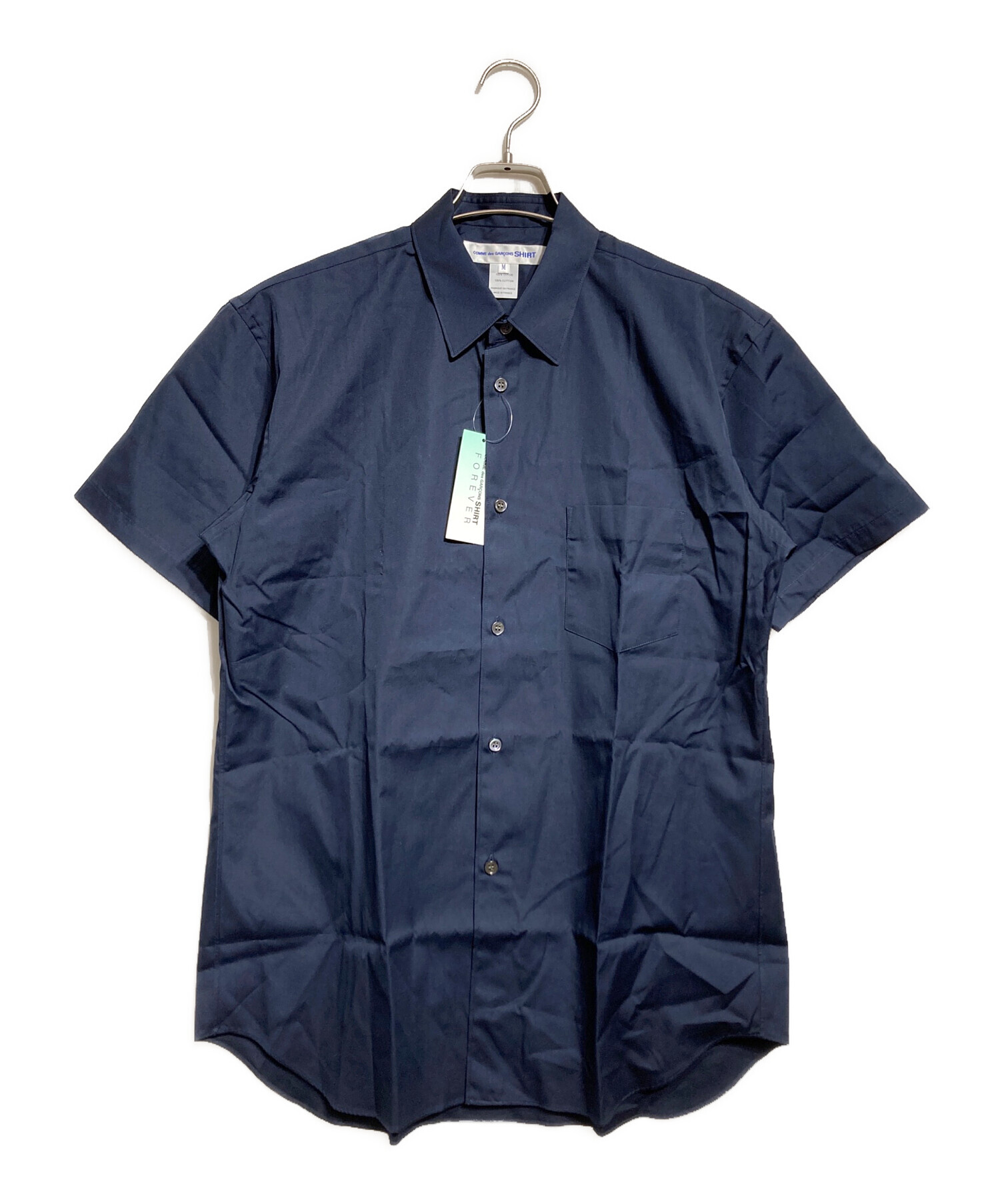 希少　COMME des GARÇONS HOMME 半袖シャツ ネイビー　春夏 中古・古着通販】COMME des GARCONS SHIRT (コムデギャルソンシャツ