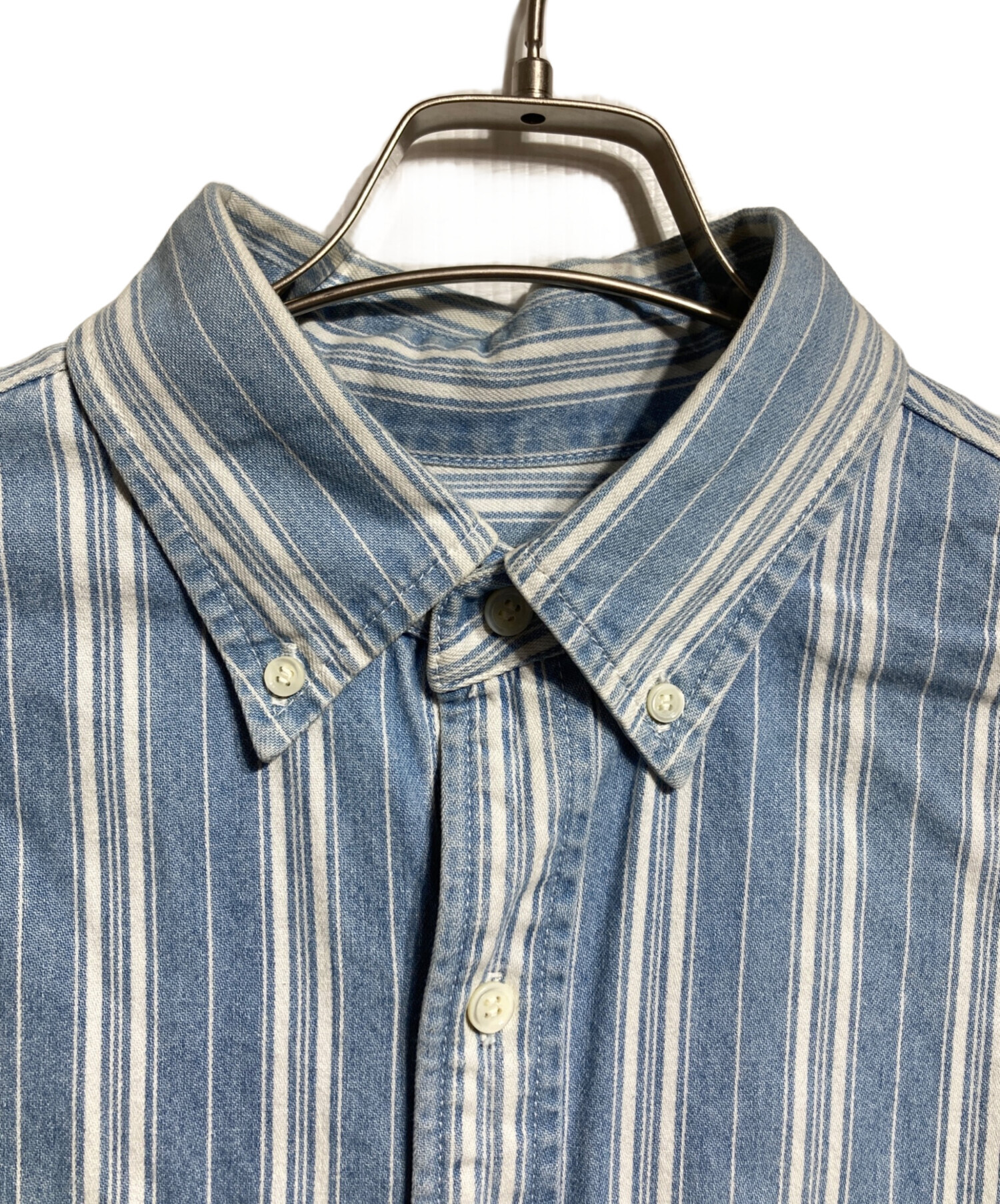 BALENCIAGA 18SS Think Big ストライプ　デニムシャツ 中古・古着通販】BALENCIAGA (バレンシアガ) Big Denim Shirt/ビッグ