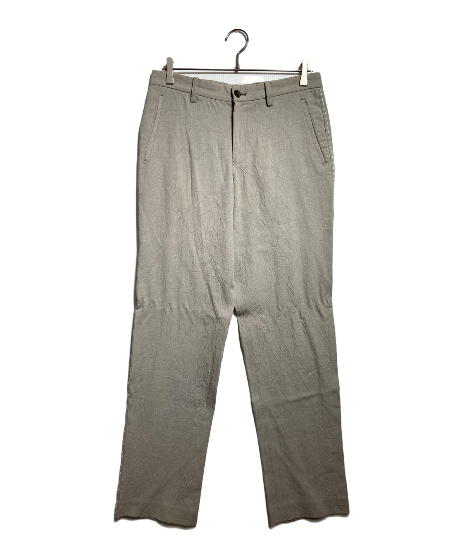 ISSEY MIYAKE リネンパンツ　麻　リネン100 ワイド　イッセイミヤケ 中古・古着通販】ISSEY MIYAKE (イッセイミヤケ) ステッチデザイン