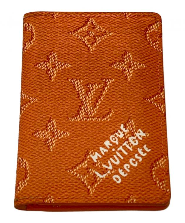 LOUIS VUITTON 2つ折り財布 オレンジ 中古・古着通販】LOUIS VUITTON (ルイ ヴィトン) カードケース