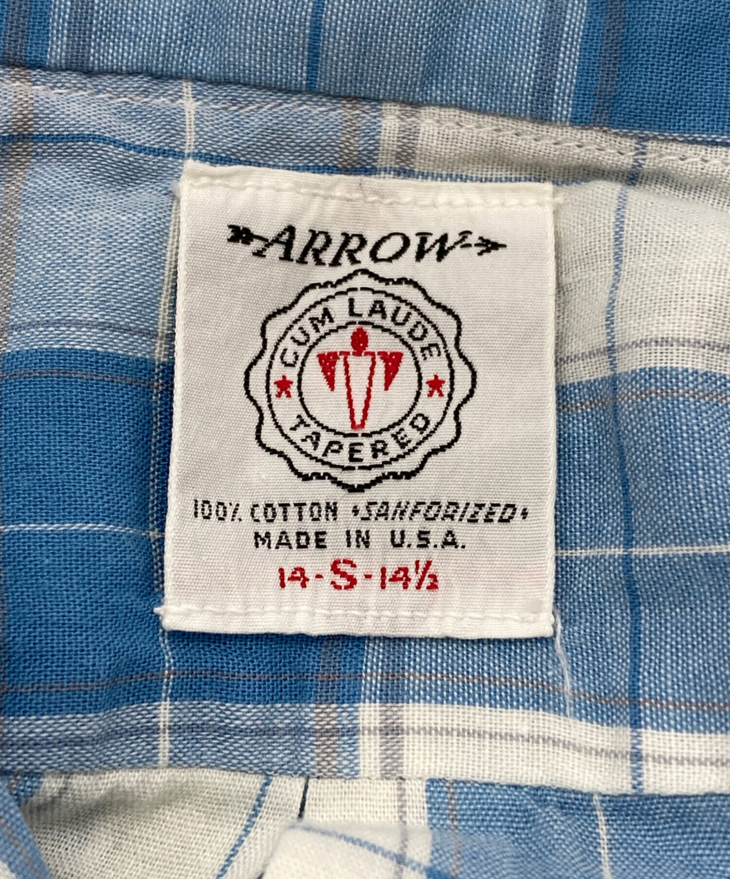 中古・古着通販】ARROW (アロー) 60's ブロックチェックシャツ/1960s