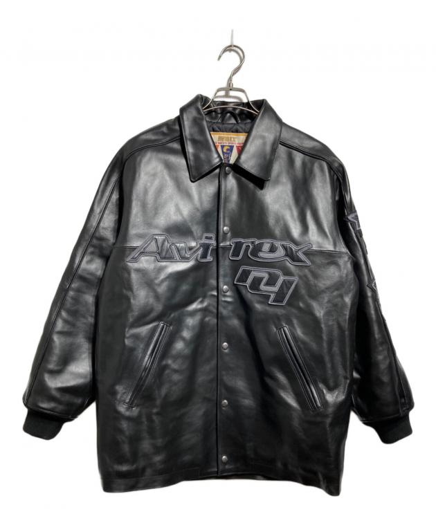 完売品 AVIREX XLARGE コラボ ブラック黒色 レザージャケット 中古・古着通販】AVIREX (アヴィレックス) RECOGNIZE (レコグナイズ