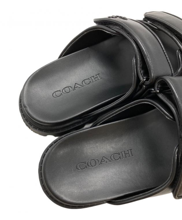 COACH サンダル ブラック サイズ5 中古・古着通販】COACH (コーチ) ツーバンドスポーツスライドサンダル