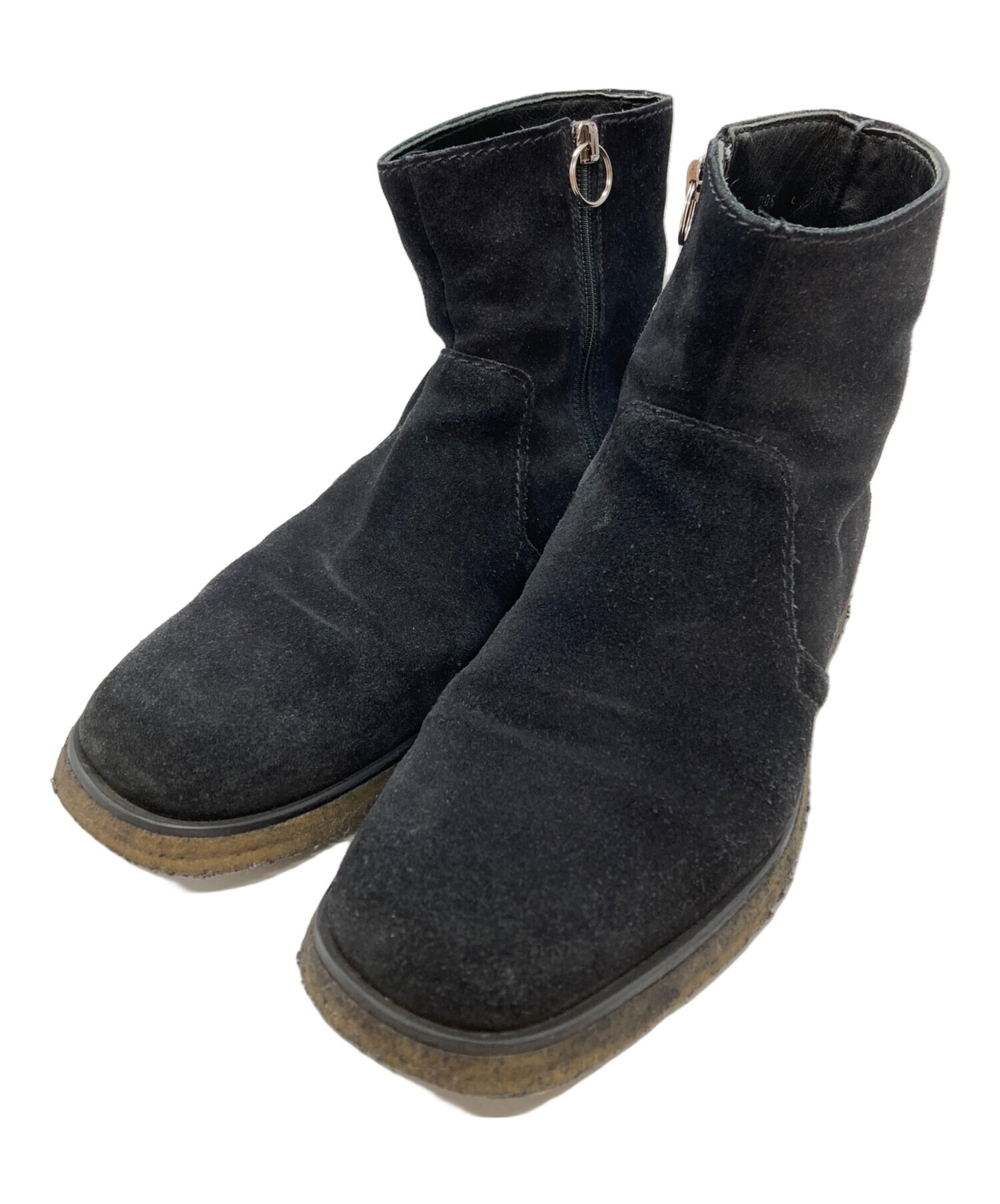 中古・古着通販】PRADA (プラダ) スエードジップアップブーツ ブラック