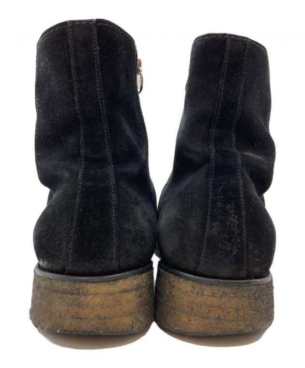 中古・古着通販】PRADA (プラダ) スエードジップアップブーツ ブラック