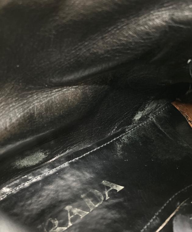 中古・古着通販】PRADA (プラダ) スエードジップアップブーツ ブラック