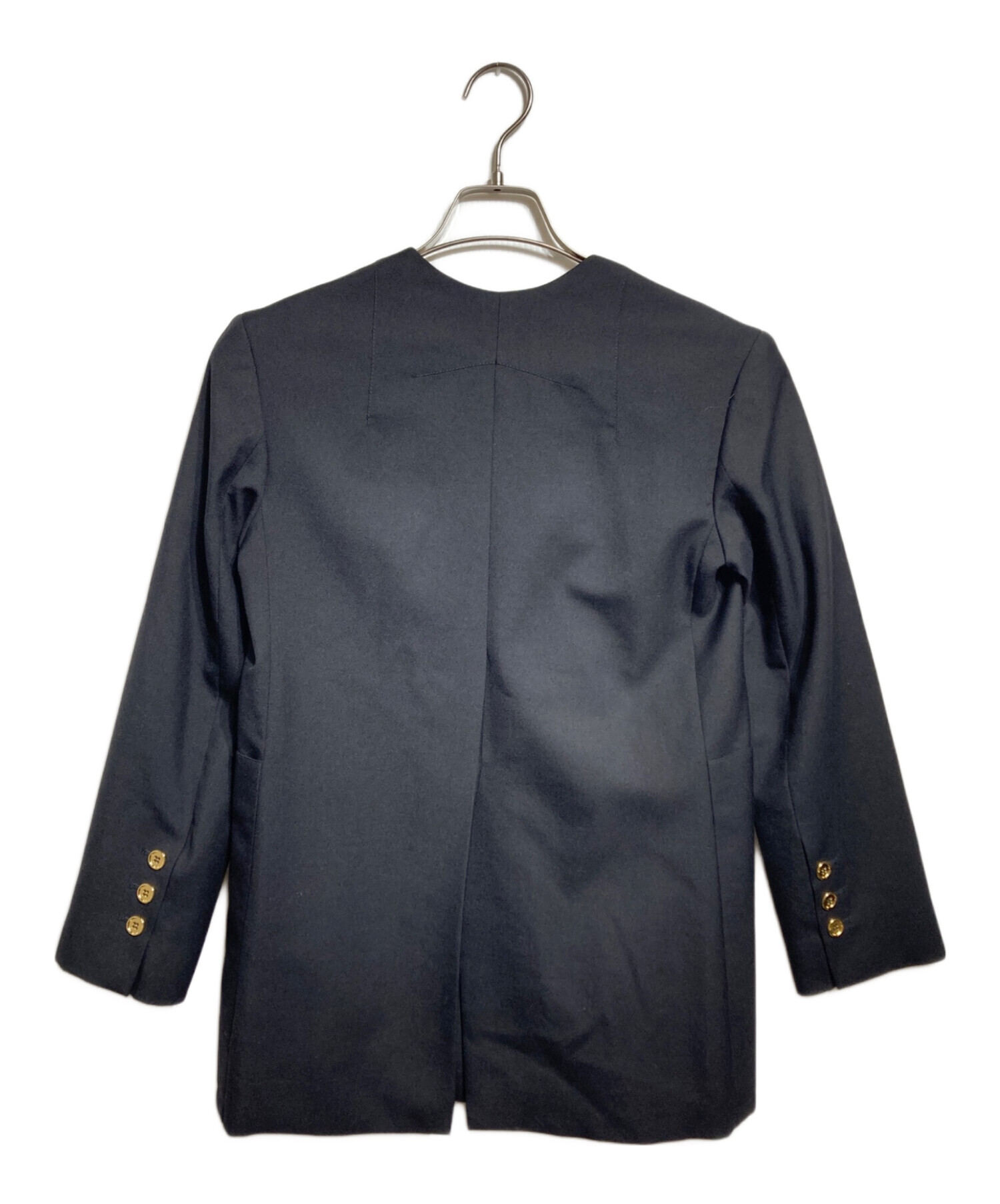 中古・古着通販】Patou (パトゥ) 金釦ノーカラーダブルジャケット