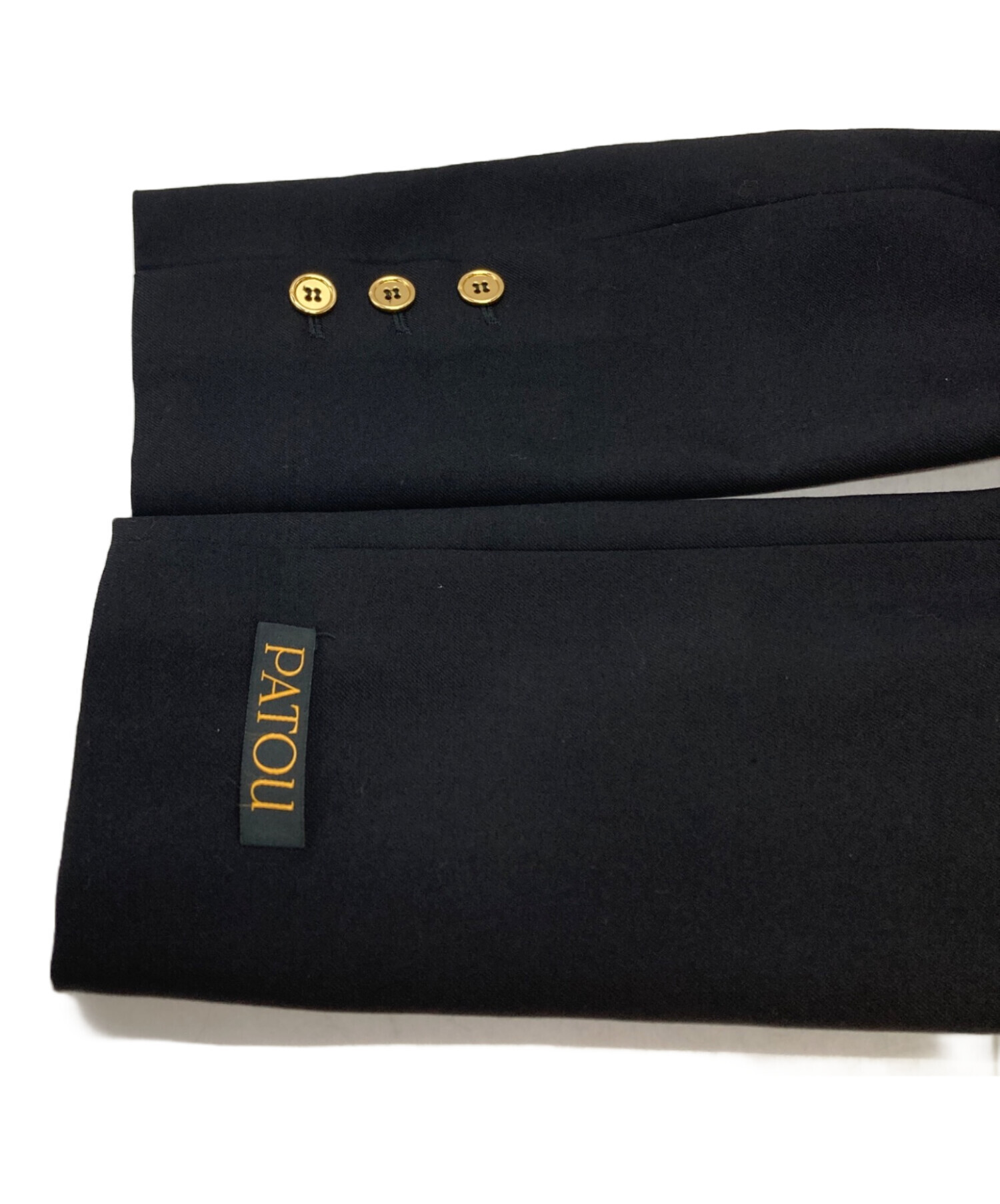 中古・古着通販】Patou (パトゥ) 金釦ノーカラーダブルジャケット