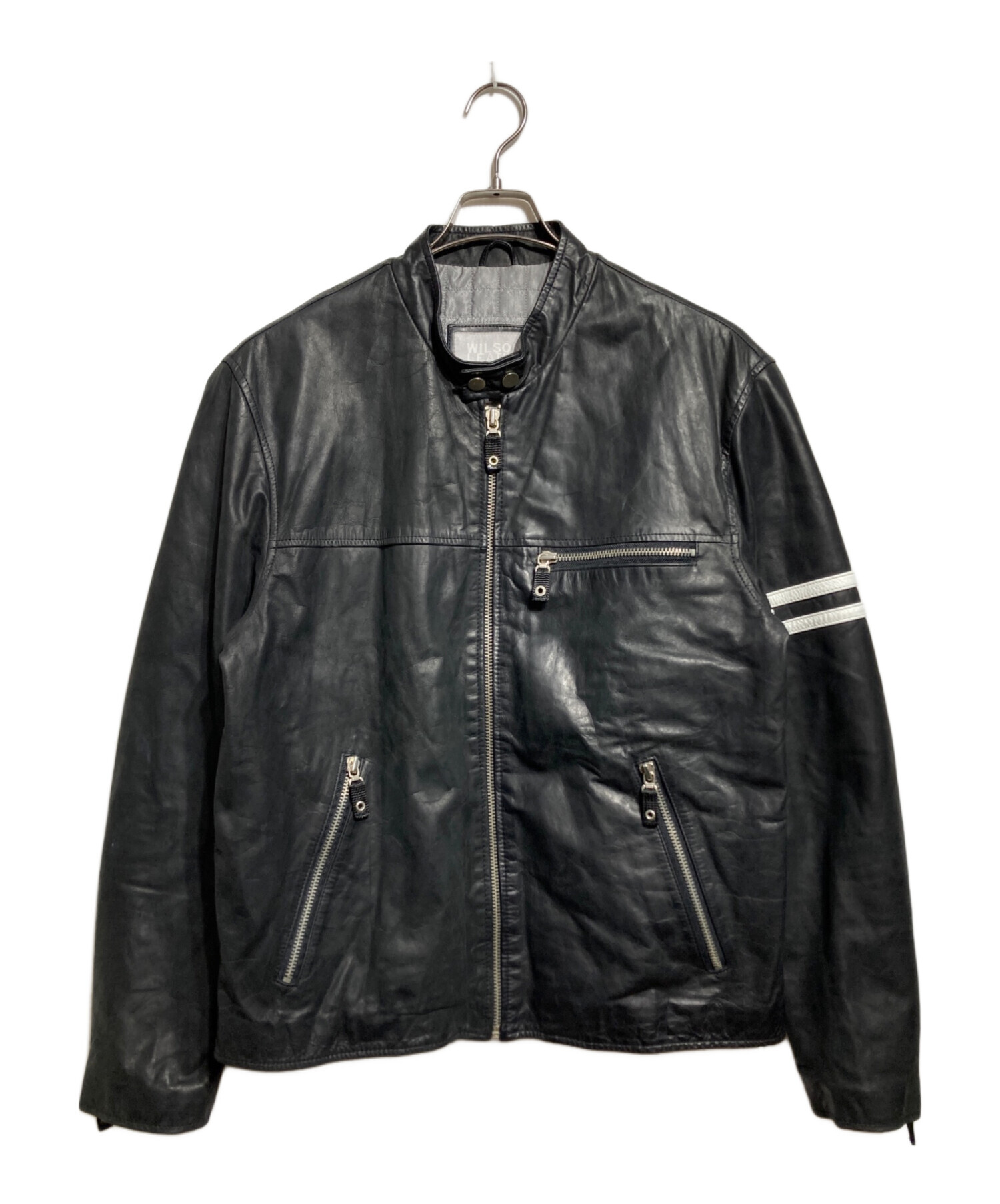 WILSONS LEATHER 90s シングル レザージャケット ブラック L 中古・古着通販】WILSONS LEATHER (ウィルソンズレザー) 90'sレザー