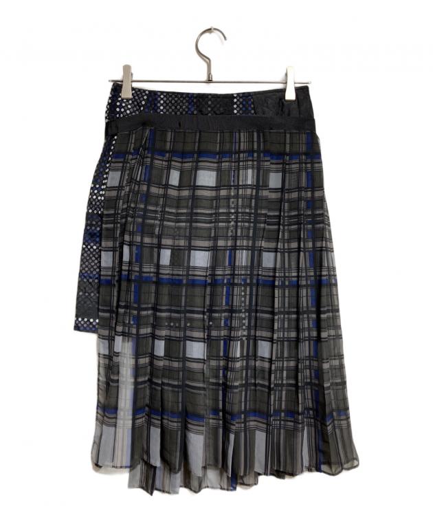 サカイ プリーツキルティングコンビネーションスカート 中古・古着通販】sacai (サカイ) キルティングレイヤードプリーツ