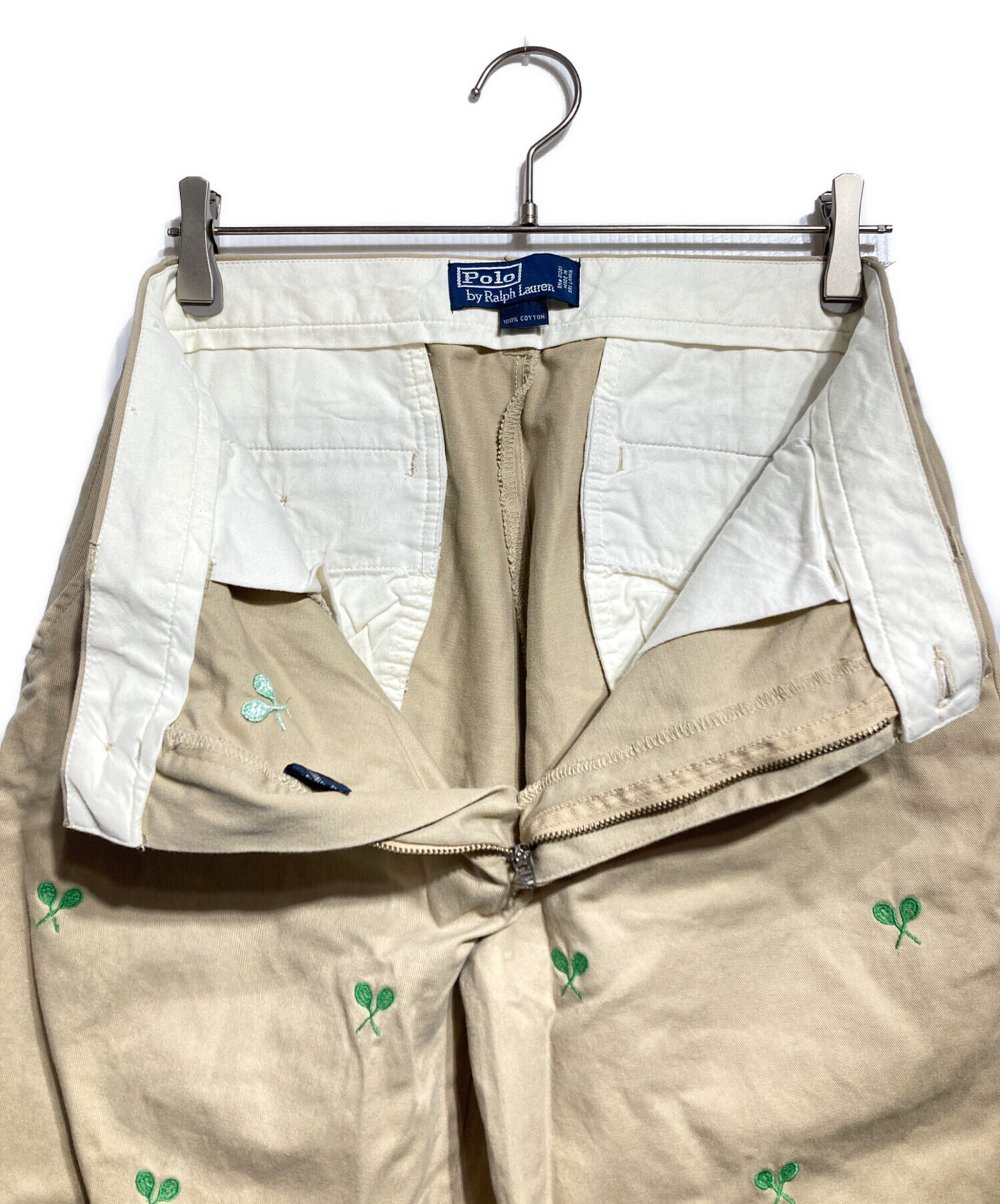 レ*郎様 Polo Ralph Lauren チノ パンツ 刺繍ロゴ ベージュ 中古・古着通販】POLO RALPH LAUREN (ポロ・ラルフローレン) ラケット
