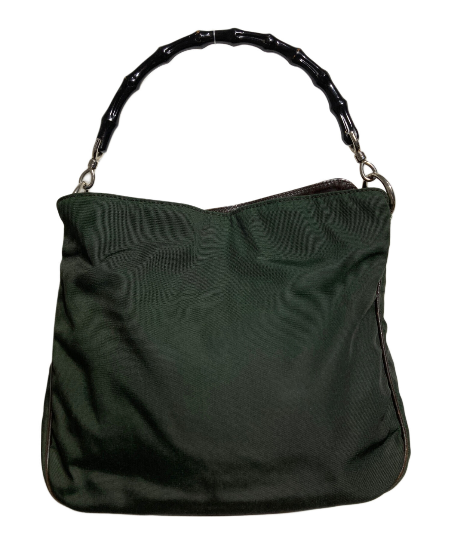 中古・古着通販】GUCCI (グッチ) バンブー ハンドバッグ グリーン 