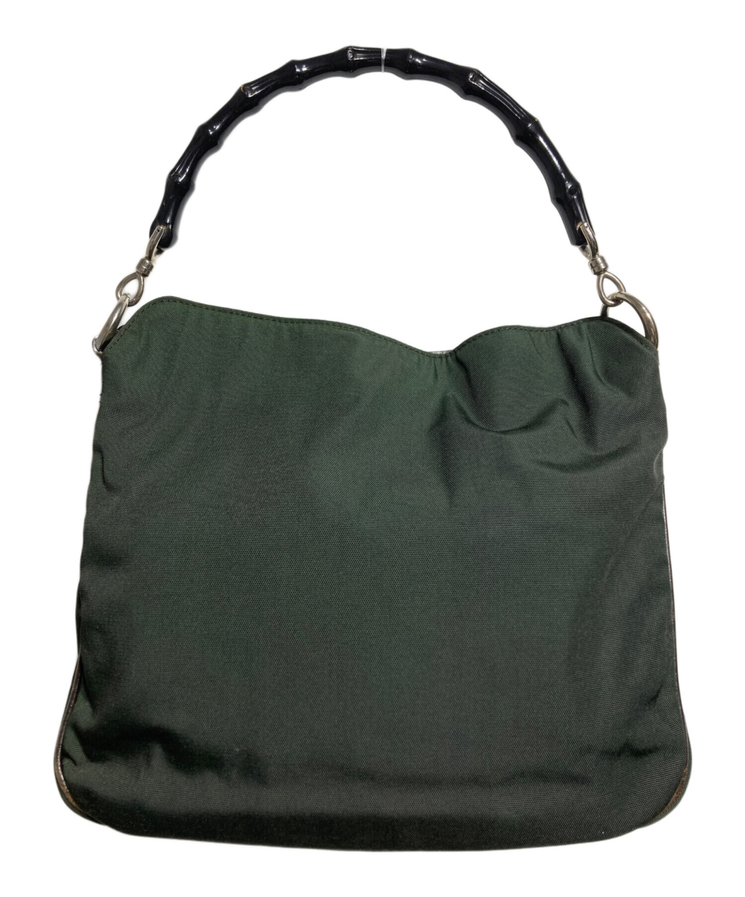 中古・古着通販】GUCCI (グッチ) バンブー ハンドバッグ グリーン 