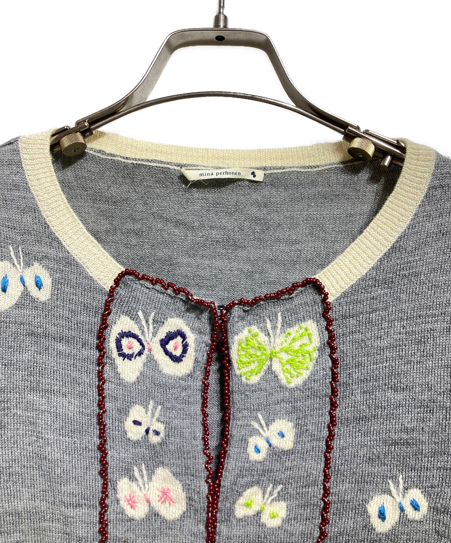 ミナペルホネン　カーディガン 中古・古着通販】mina perhonen (ミナ ペルホネン) hana hane刺繍