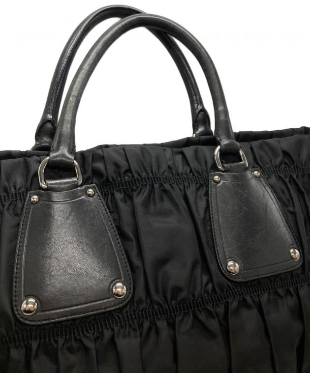 中古・古着通販】PRADA (プラダ) ギャザーナイロンハンドバッグ