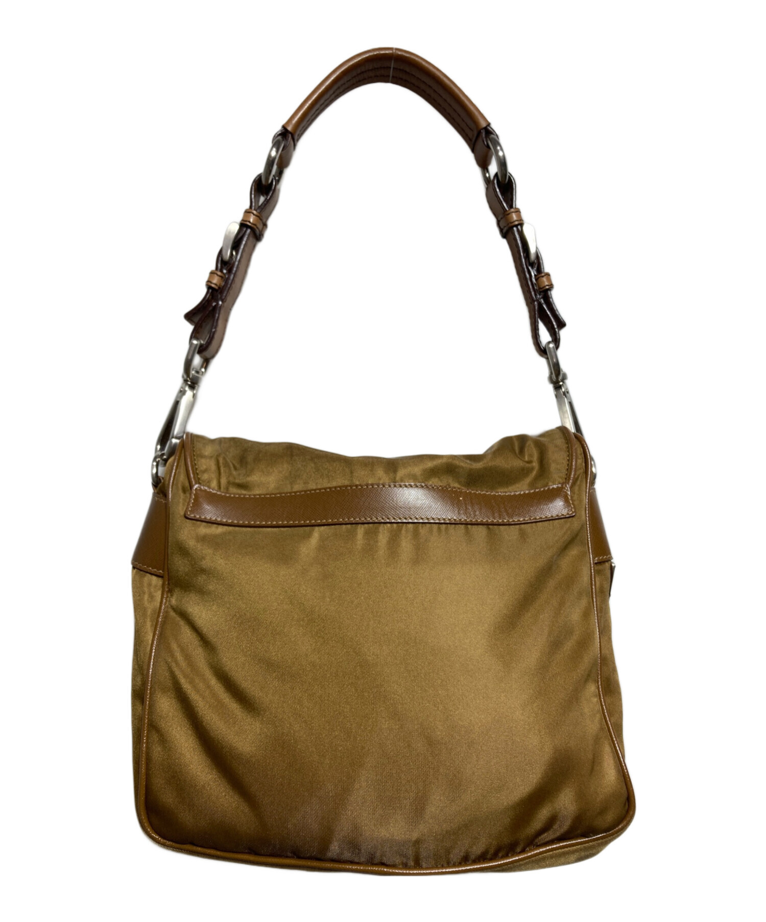 PRADA ハンドバッグ ナイロン ブラウン 中古・古着通販】PRADA (プラダ) ワンハンドルナイロンバッグ ブラウン
