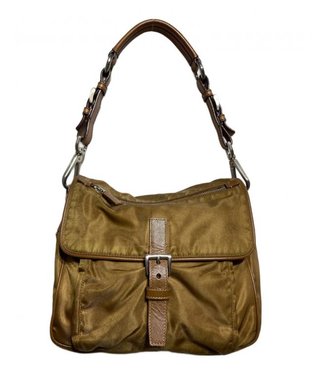 PRADA ハンドバッグ ナイロン ブラウン 中古・古着通販】PRADA (プラダ) ワンハンドルナイロンバッグ ブラウン