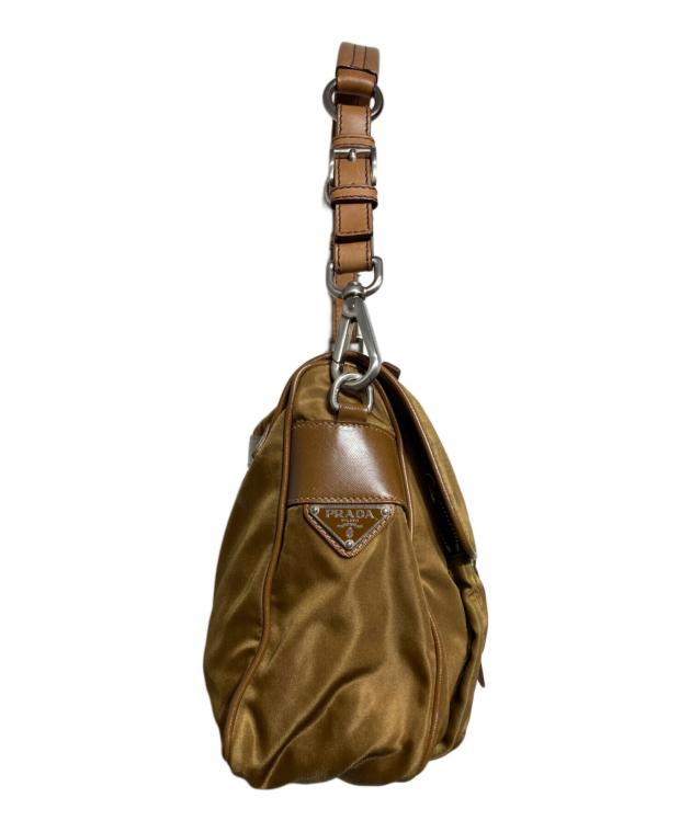PRADA ハンドバッグ ナイロン ブラウン 中古・古着通販】PRADA (プラダ) ワンハンドルナイロンバッグ ブラウン