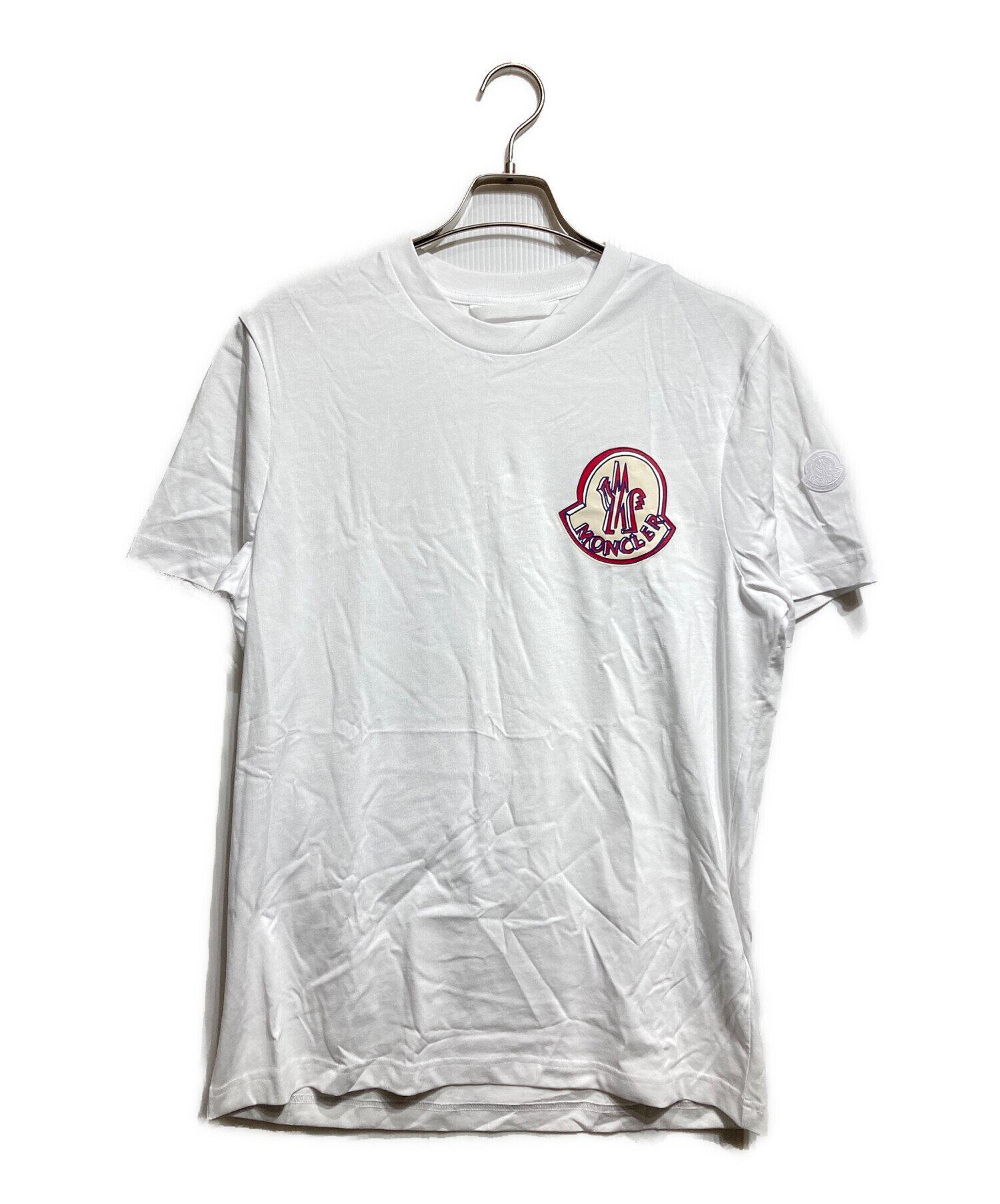 正規品　MONCLER ホワイト Tシャツ　サイズL 中古・古着通販】MONCLER (モンクレール) ロゴモチーフTシャツ/Logo