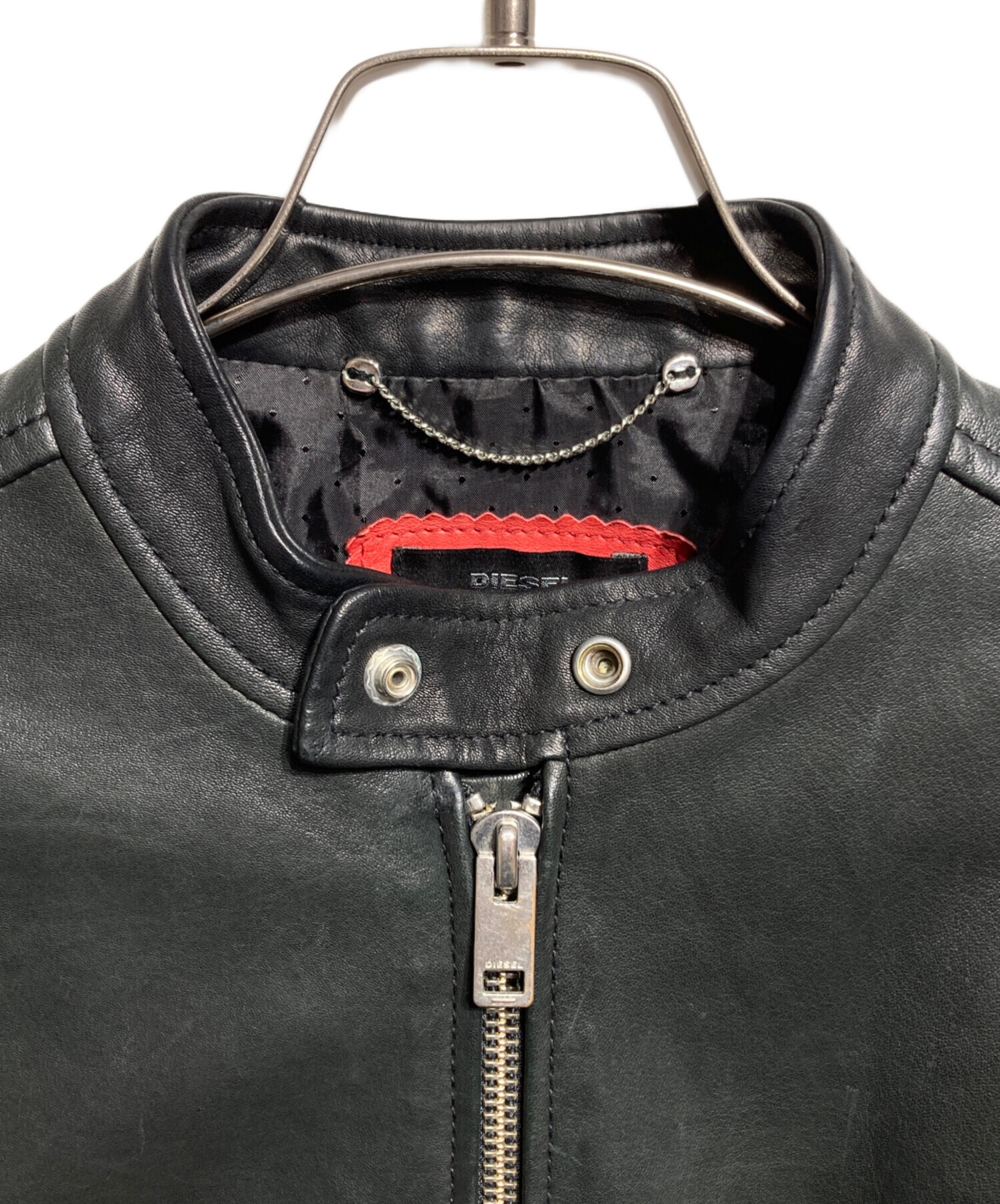 中古・古着通販】DIESEL (ディーゼル) ラムレザーライダースジャケット