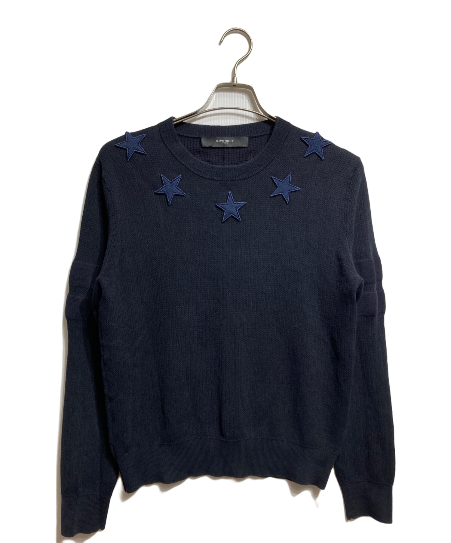 中古・古着通販】GIVENCHY (ジバンシィ) スターパッチニット ネイビー
