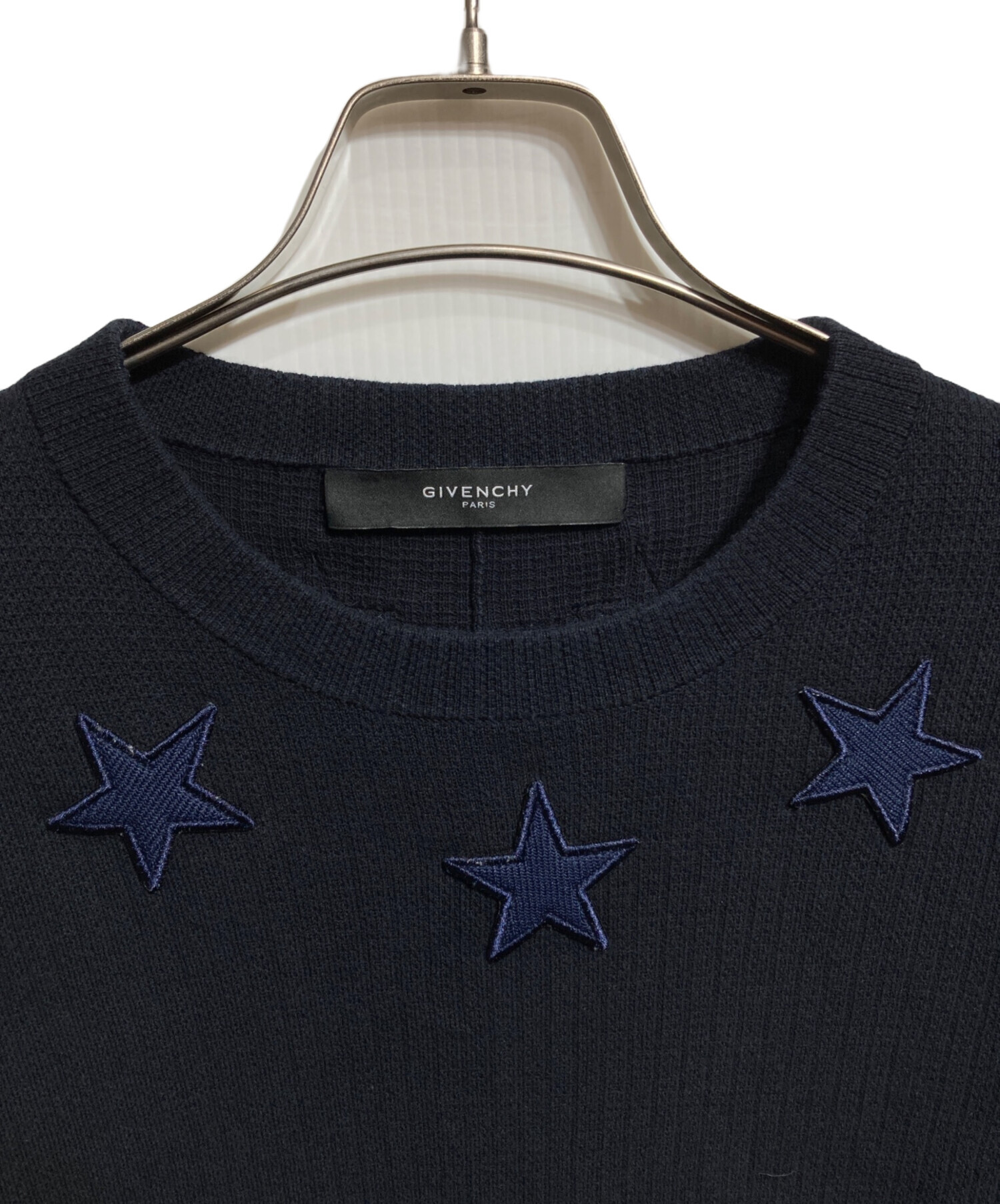 GIVENCHY スターパッチ ニット セーター 中古・古着通販】GIVENCHY (ジバンシィ) スターパッチニット ネイビー