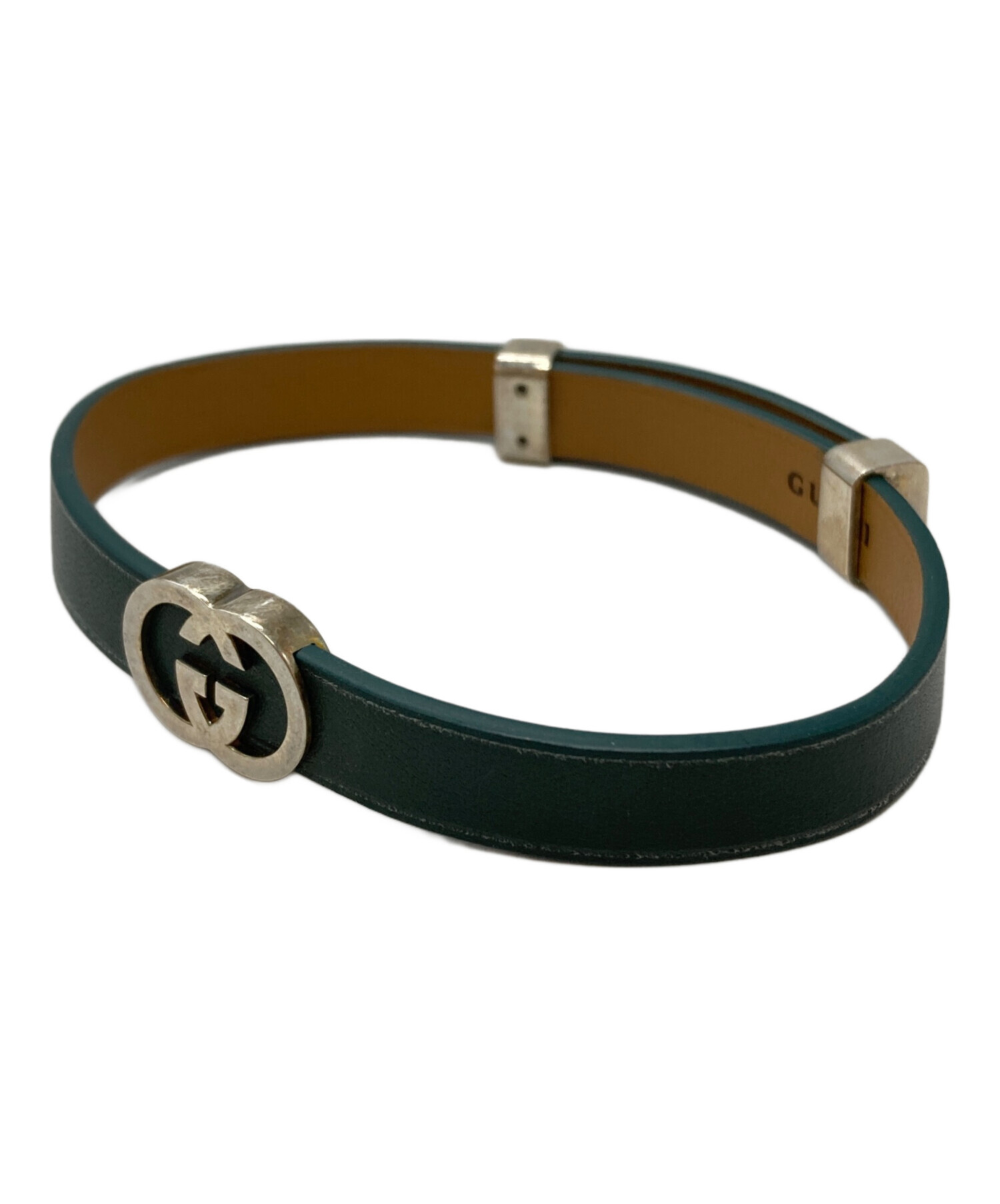 E*y様 （A510）GUCCI ロゴ入りレザーブレスレット ファッション アク 中古・古着通販】GUCCI (グッチ) GGレザーブレスレット/GG leather