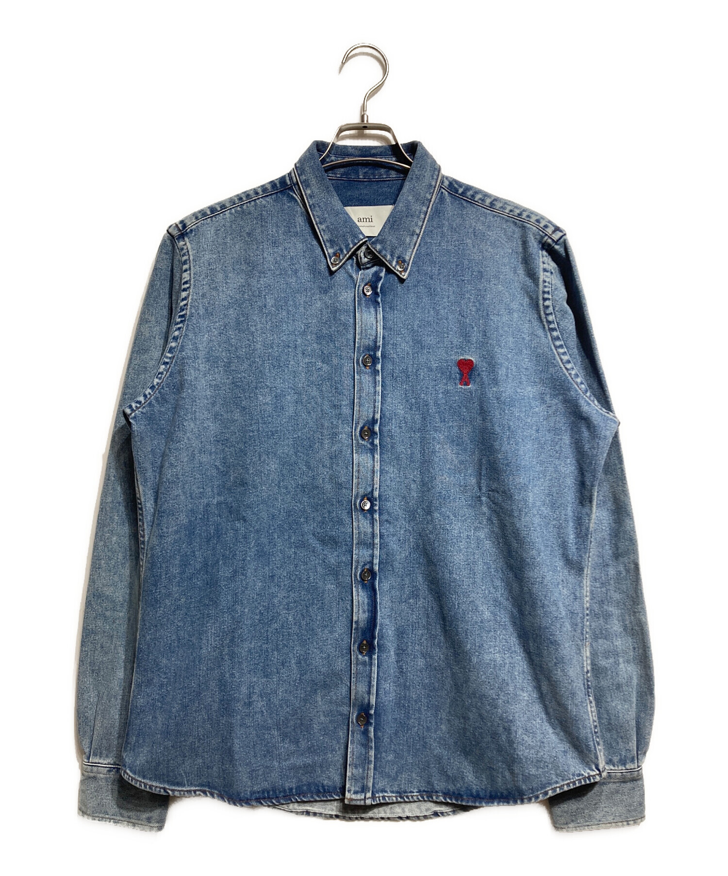 中古・古着通販】AMI PARIS (アミ パリス) ウォッシュ加工デニムシャツ