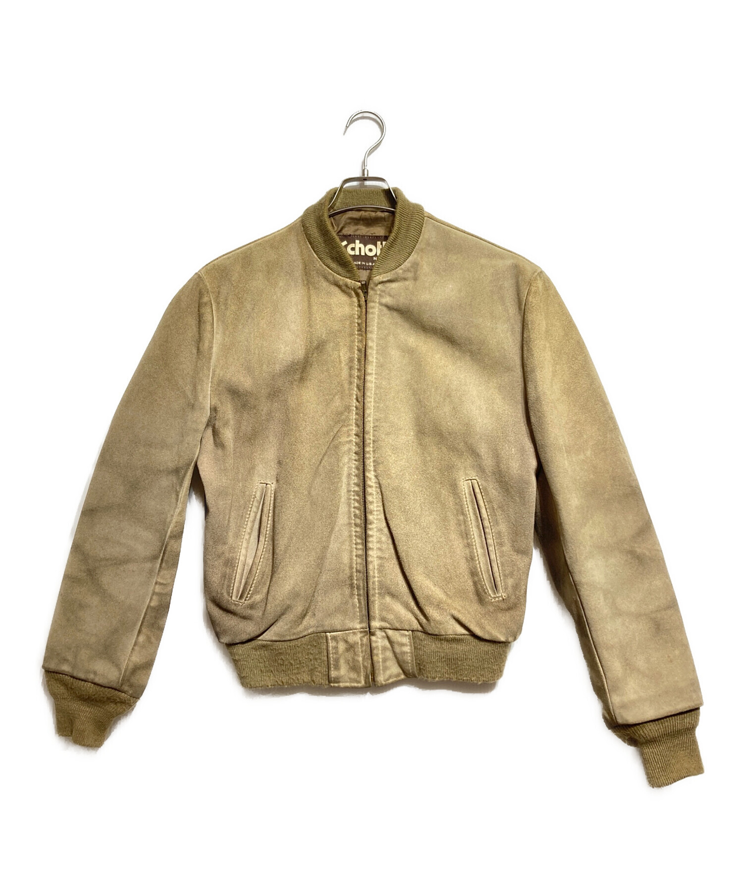 Schott スエードジャケット サイズ38 ベージュ　made in USA 中古・古着通販】Schott (ショット) スエードブルゾン/Suede blouson